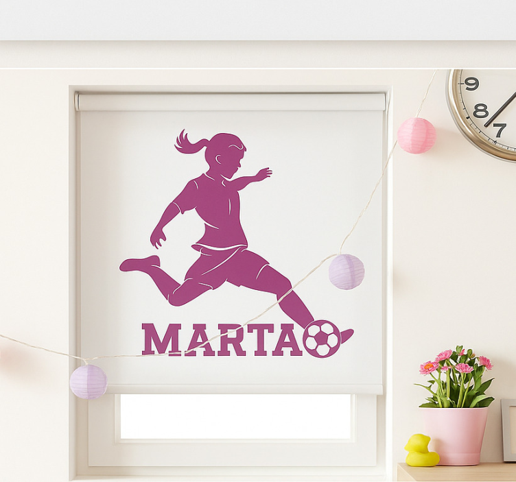 Rollo Fenster Kinderzimmer fußballspielerin - TenStickers
