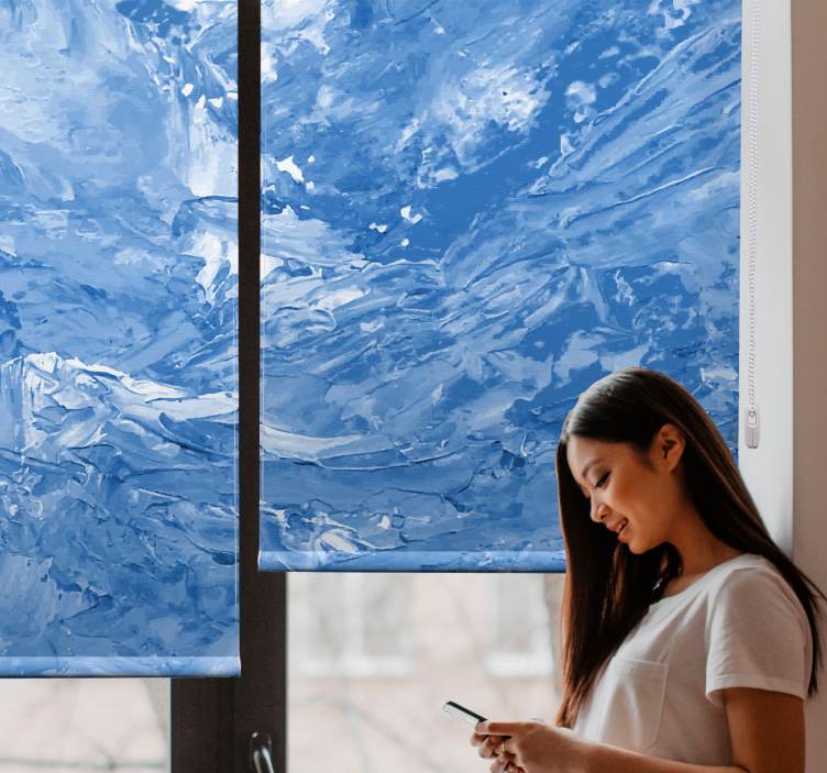 Rollo Fenster mit Muster ozeanwellenmotiv - TenStickers