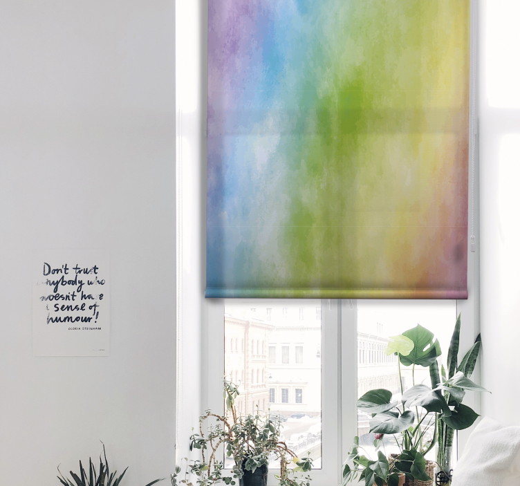 Rollo Fenster mit Muster sanfter farbverlauf-regenbogen - TenStickers