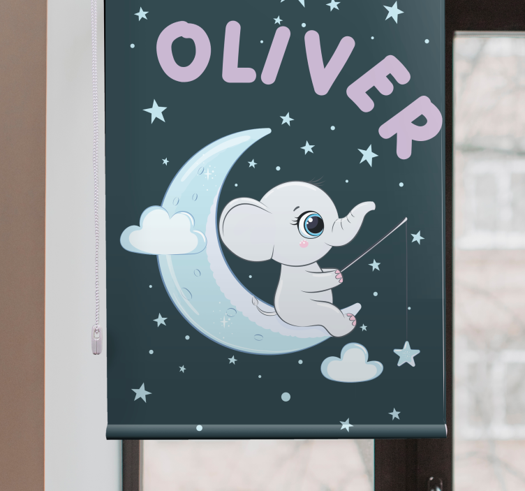 Rollo Fenster Baby elefantenmond mit namen - TenStickers