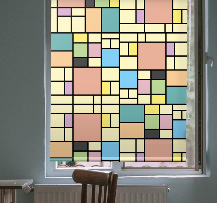 Rollo Fenster Modern geometrische farbquadrate - TenStickers