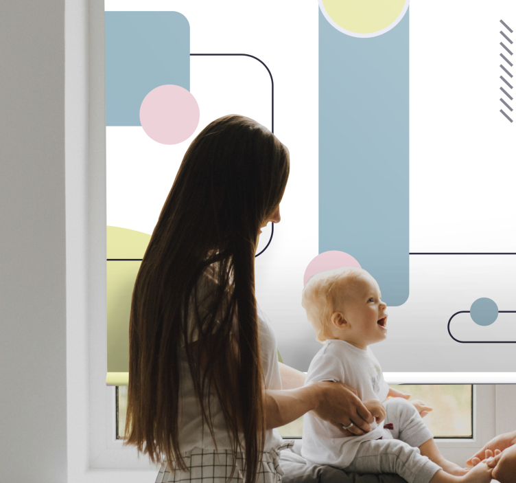 Rollo Fenster Modern geometrische formen spielen - TenStickers