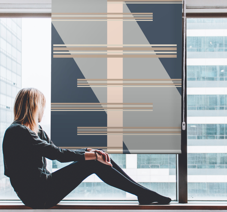 Rollo Fenster Modern geometrisches linienthema - TenStickers