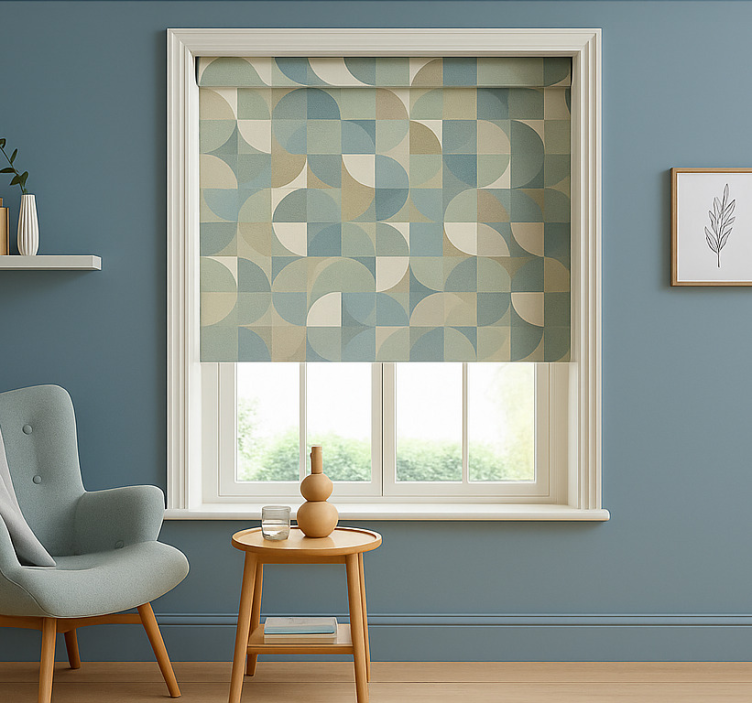 Rollo Fenster Modern grüne abstrakte formen - TenStickers