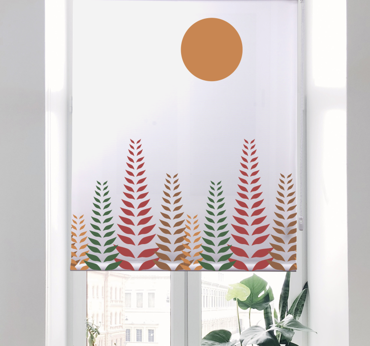Rollo Fenster Modern retro laub und sonne - TenStickers