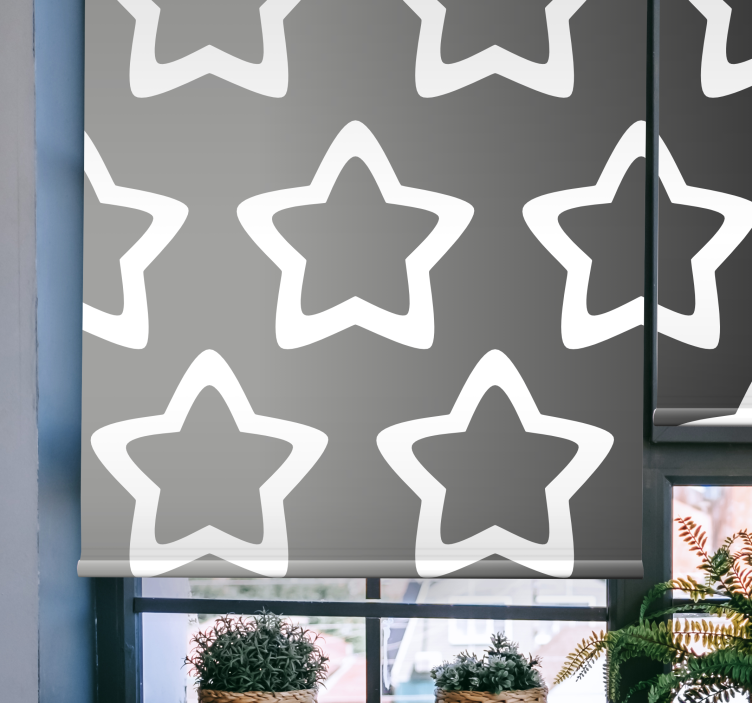 Rollo Fenster Modern graues sternmuster - TenStickers