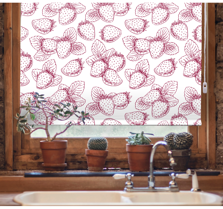 Rollo Fenster Obst erdbeerrotes muster - TenStickers