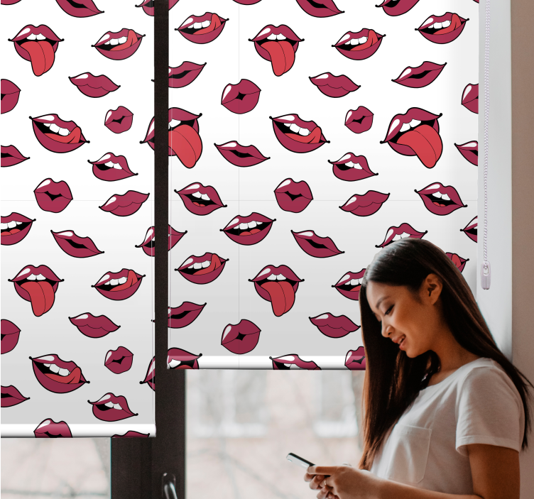 Rollo Fenster Spaß kräftige lippenmuster - TenStickers