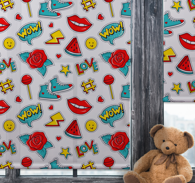Rollo Fenster Spaß muster der popkultur - TenStickers
