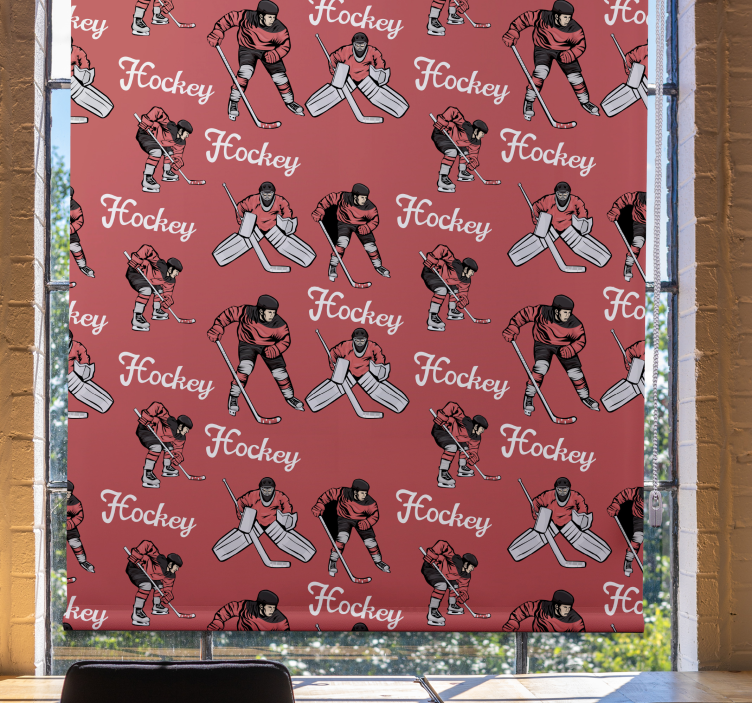 Rollo Fenster Sport hockeyspieler drucken - TenStickers