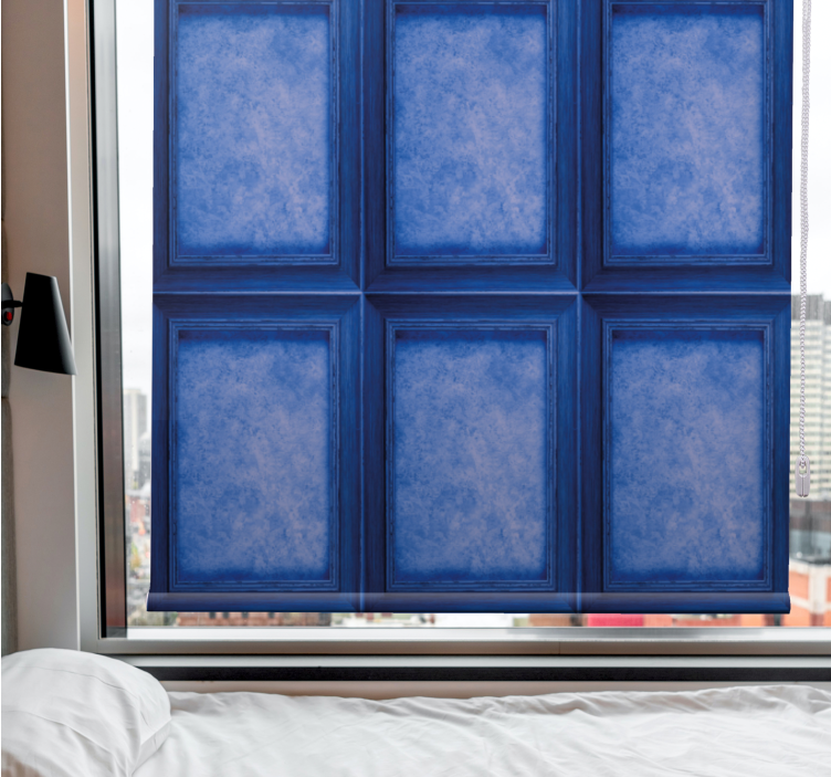 Rollo Fenster mit Muster elegante blaue paneele - TenStickers