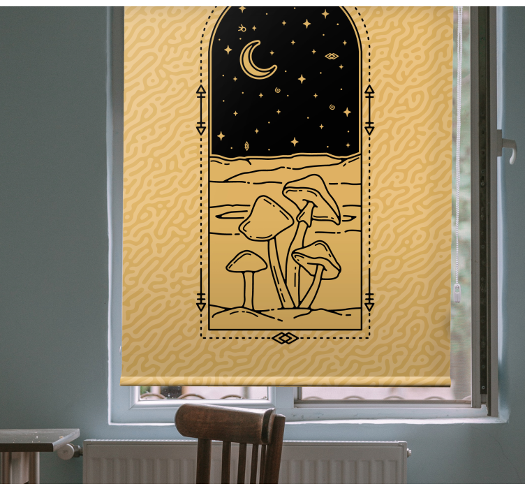 Rollo Fenster Tiermuster pilz-mondlichtszene - TenStickers