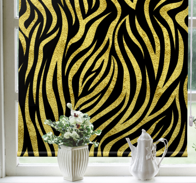 Rollo Fenster Tiermuster stilisierter gelber tigerdruck - TenStickers