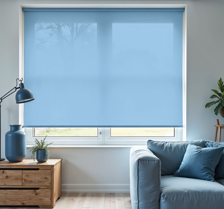 Rollo Fenster Wohnzimmer blauer himmel - TenStickers
