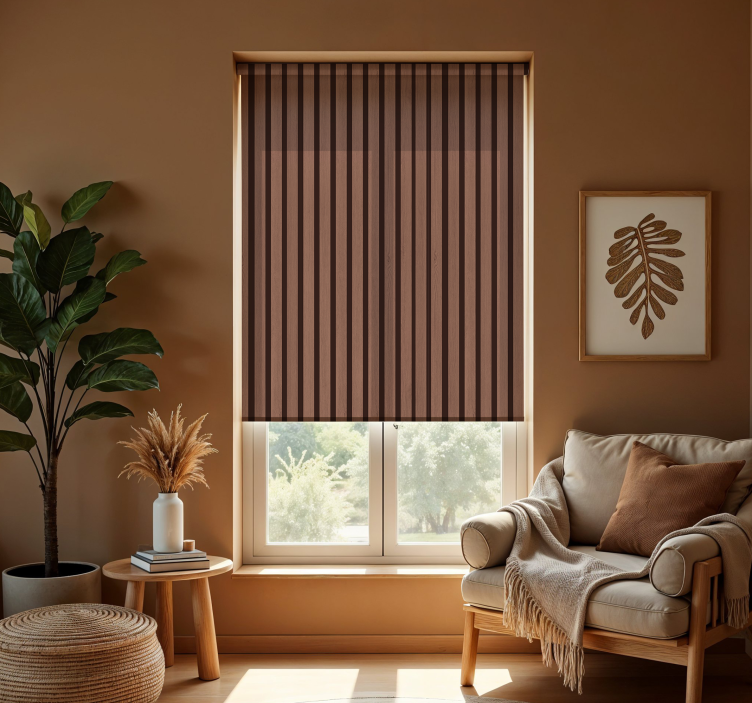 Rollo Fenster Wohnzimmer mocha mousse lamellen - TenStickers