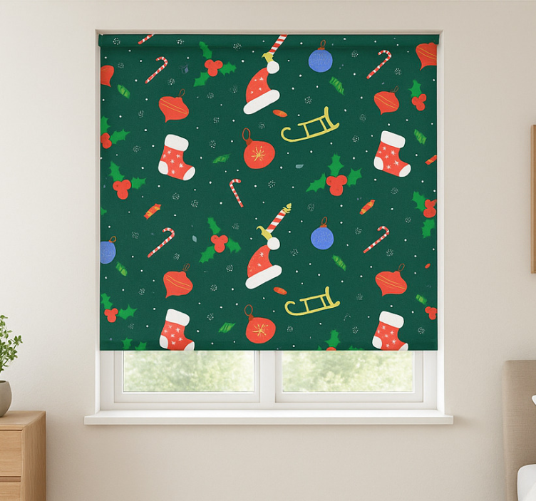 Rollo Fenster Wohnzimmer weihnachtsmann-lebkuchenmuster - TenStickers
