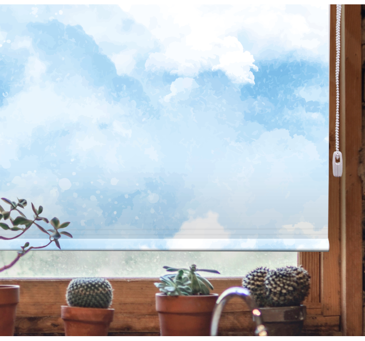 Rollo Fenster Wolken sanftes blaues design - TenStickers