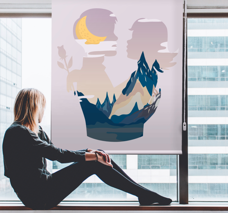 Rollo Fenster Originell nachtbergszene - TenStickers