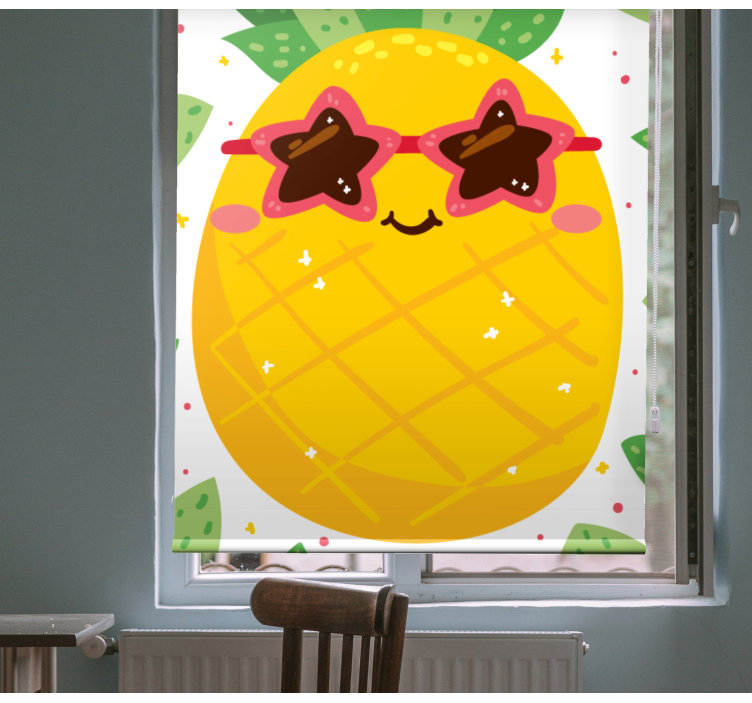 Rollo mit Obst und Gemüse Ananas mit rosa sonnenbrille - TenStickers
