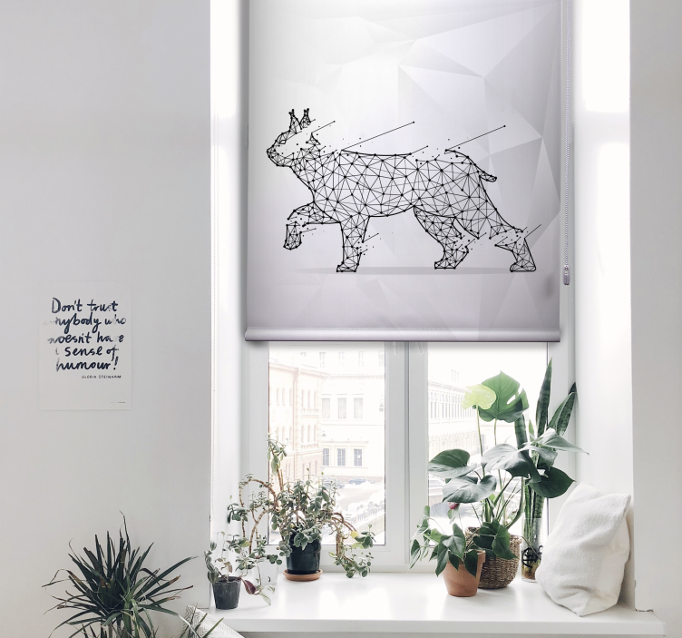 Rollo mit Tieren Poligonale katze - TenStickers