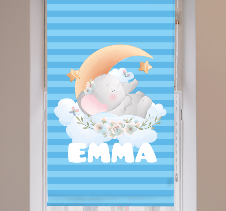 rollo für Babys Süße tiere elefant mit Namen - TenStickers