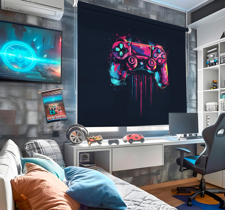 Geeks Rollos blaue und rosa kontrolle - TenStickers