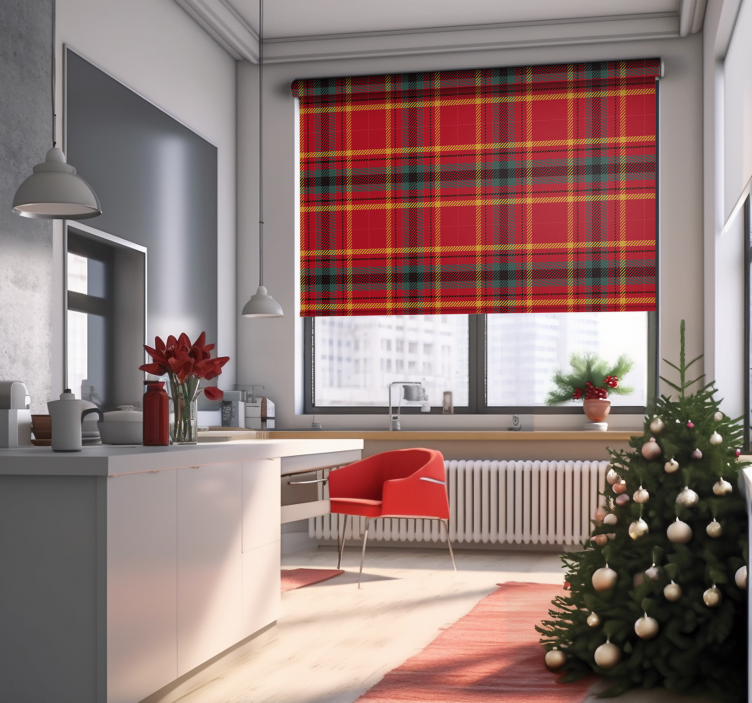 Rollos rot weihnachtliche rote tartan-textur - TenStickers
