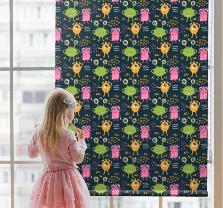 Kind Rollos Lustige bunte aliens illustration - TenStickers