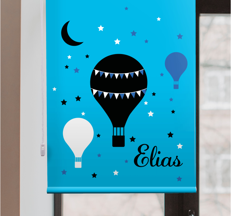 Rollo mit Zeichnungen Schwarze und blaue luftballons mit sternen  - TenStickers