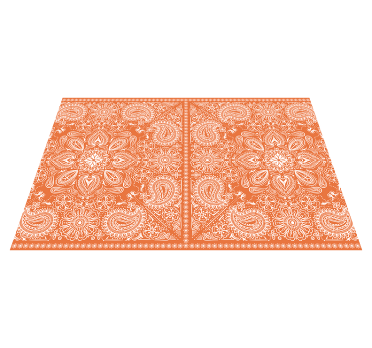 Tischset textur mit filigranem orangem muster - TenStickers