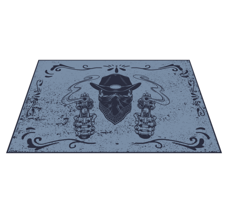 Tischsets originell cowboy gesicht mit waffen - TenStickers