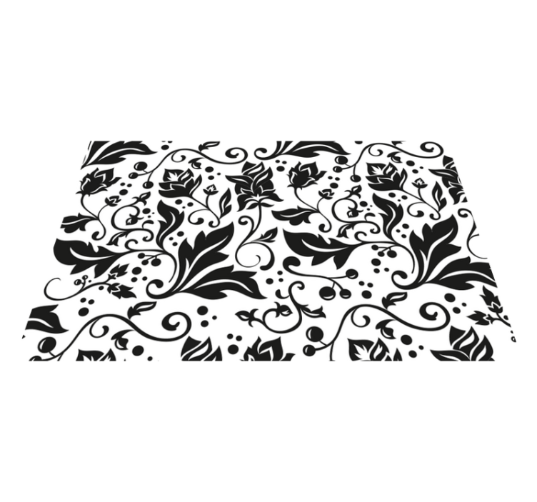 Tischset textur florales schwarzmuster - TenStickers