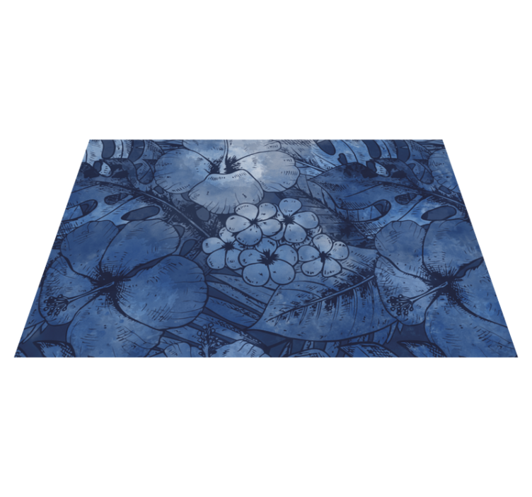 Tischset modern Blaue Aquarellblumen - TenStickers