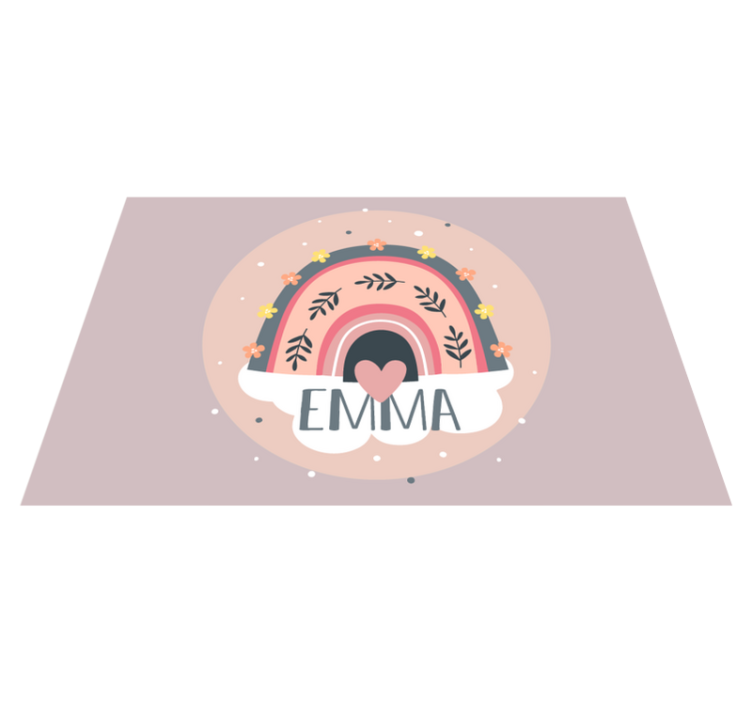 Tischset kinder regenbogen blumenmuster - TenStickers