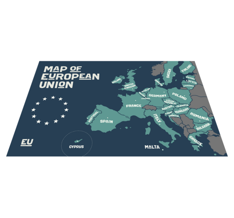 Tischset text europäische union karte - TenStickers