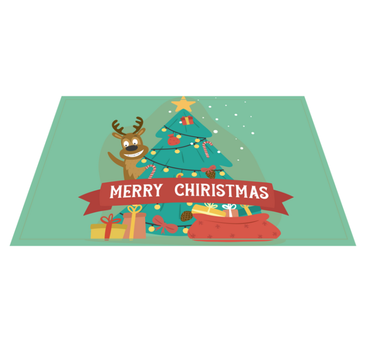 Tischset Weihnachten Weihnachtsbaum und rentiere - TenStickers