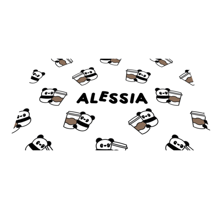 Tischset mit Namen Pandas mit Namen - TenStickers