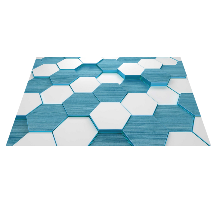 Tischset modern hexagonales blaues muster - TenStickers