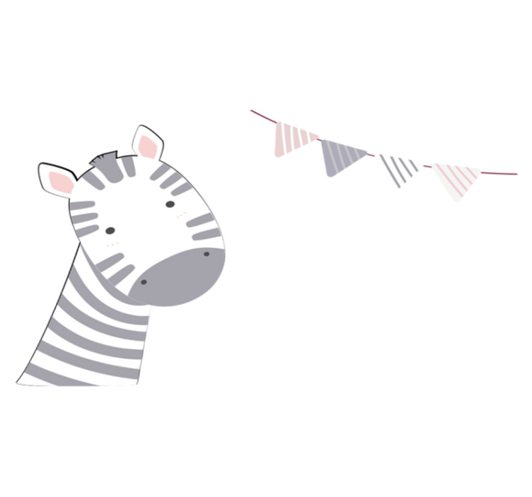 Tischset kinder mit zebra kopf illustration - TenStickers