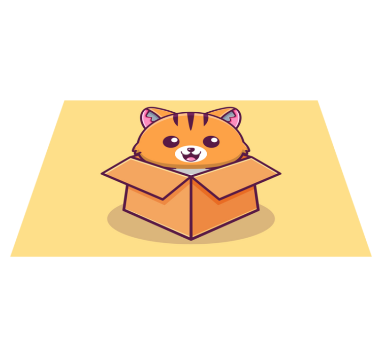 Tischset kinder glückliche katzen box - TenStickers
