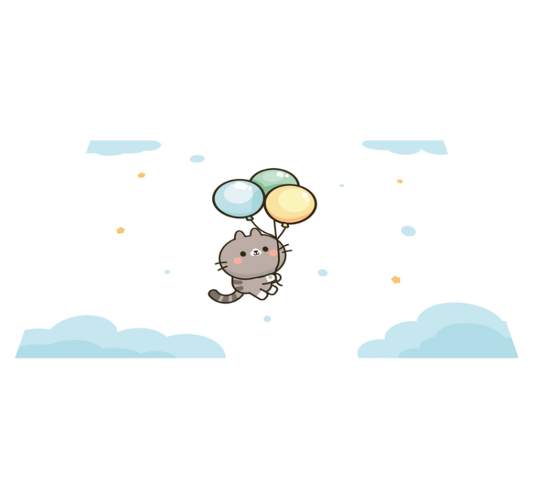 Tischset kinder mit niedlichen katzenballons - TenStickers