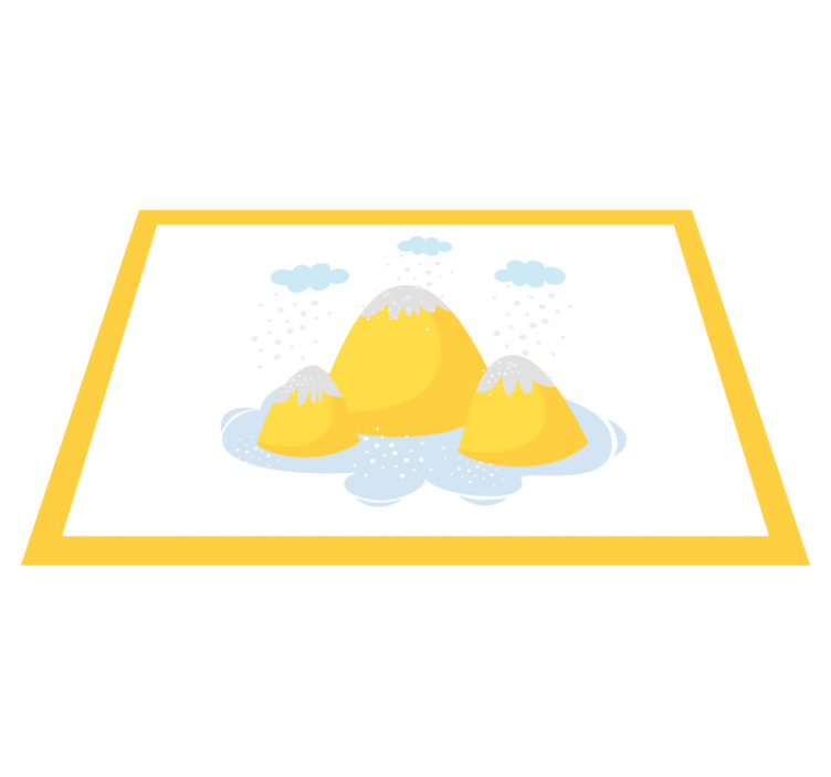 Tischset kinder mit gelber bergillustration - TenStickers