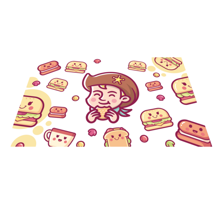 Tischset kinder fröhliches kind mit burgern - TenStickers