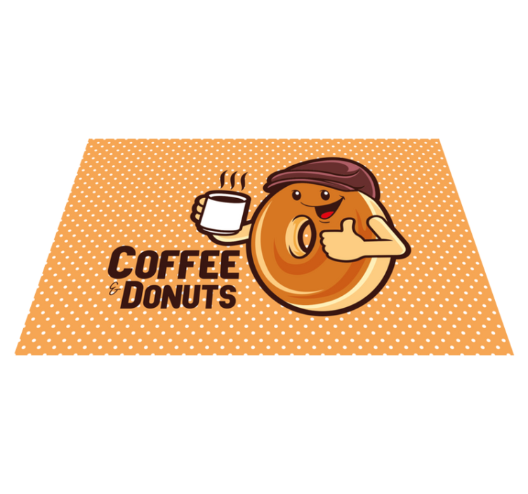 Tischset kinder mit fröhlichem donut-charakter - TenStickers