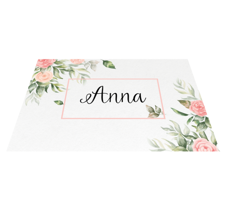 Tischset mit namen florale personalisierbare platzsets - TenStickers