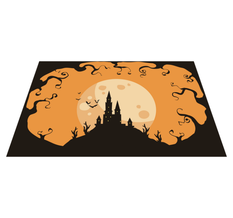 Schloss bei orange nacht halloween Tischsets - TenStickers