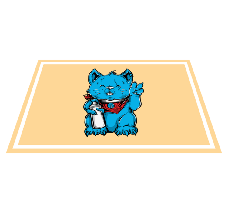 Tischset kinder fröhliche blaue katze - TenStickers