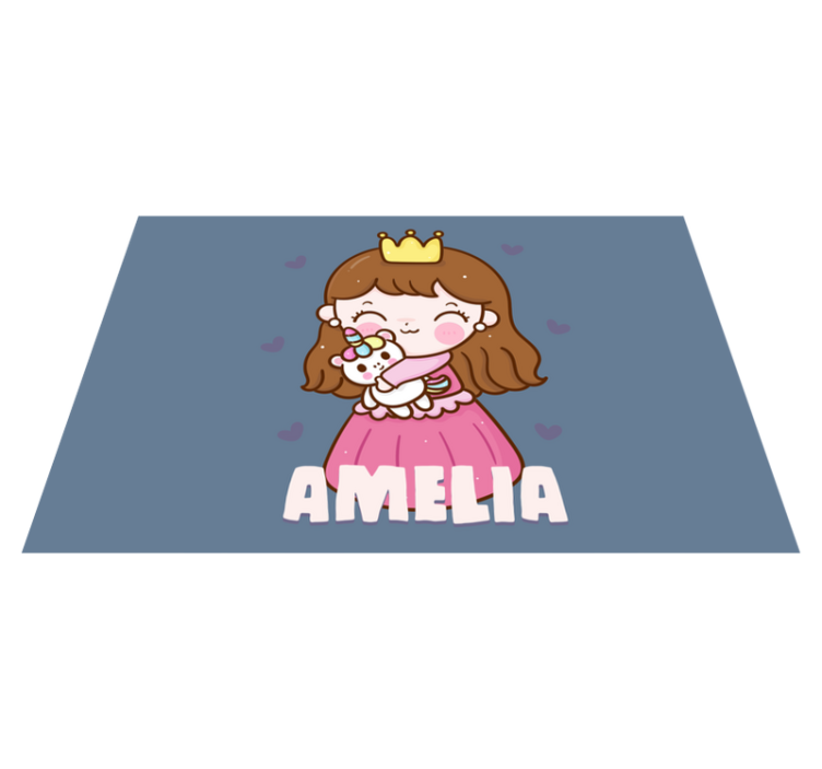 Tischset kinder süße prinzessin mit einhorn - TenStickers