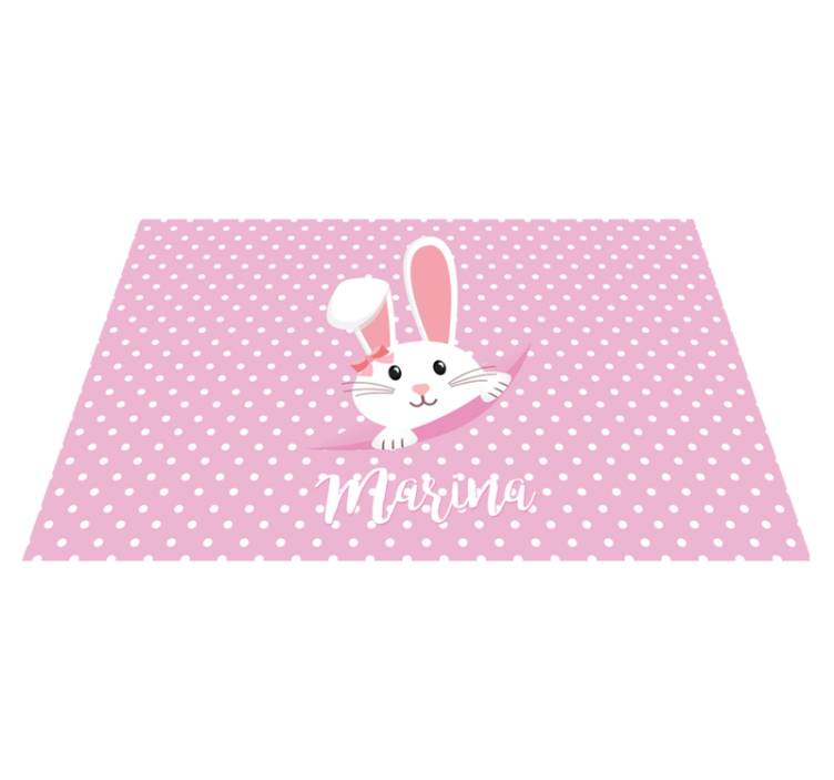 Tischset kinder hase mit schleife - TenStickers