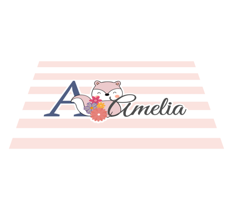 Tischset kinder süßer fuchs mit blumen - TenStickers